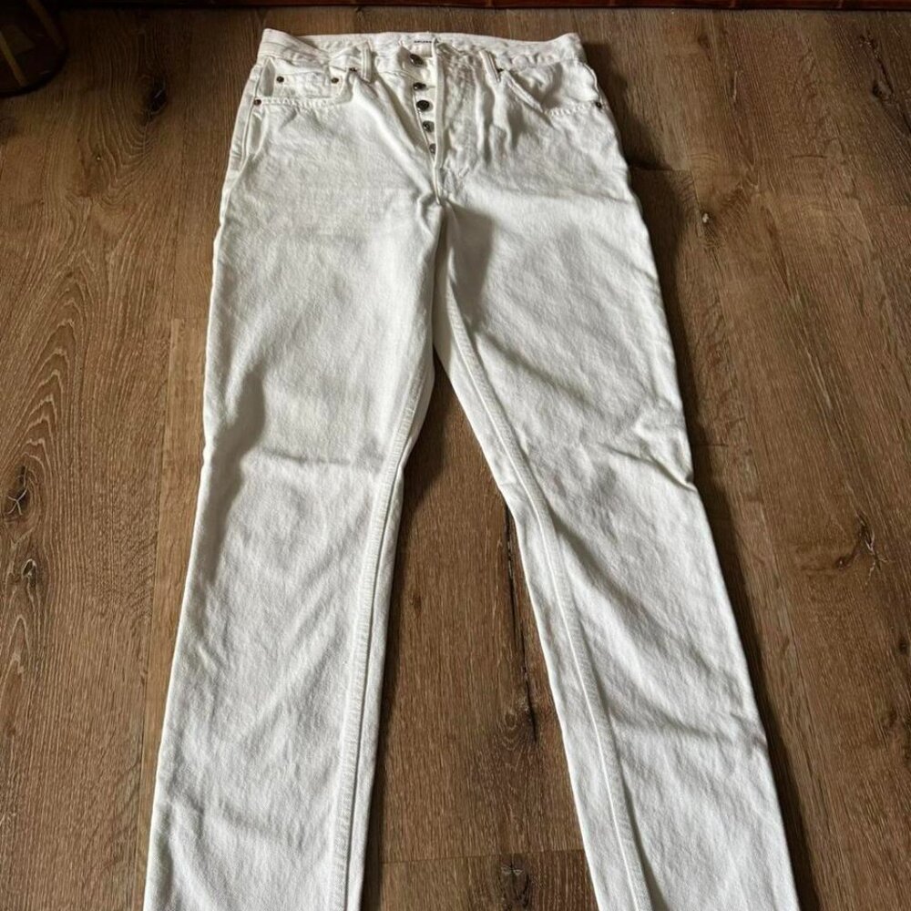GRLFRND Karolina High Rise Straight Crop Jeans White Size 26